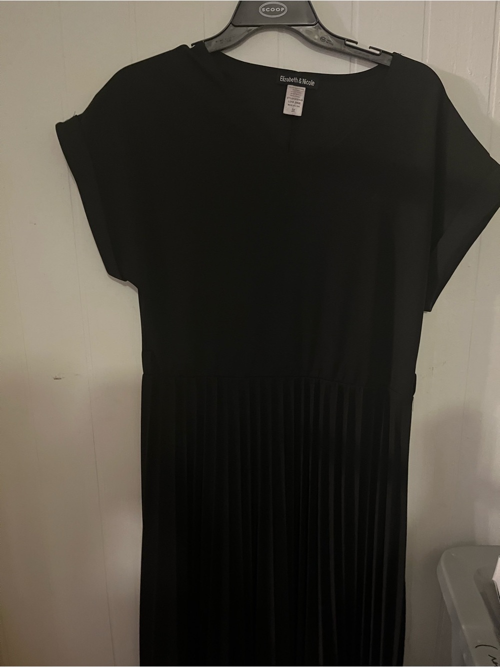 Black Pleated Midi Dress